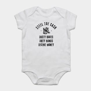 Blue Collar Works Harder American Worker Baby Bodysuit